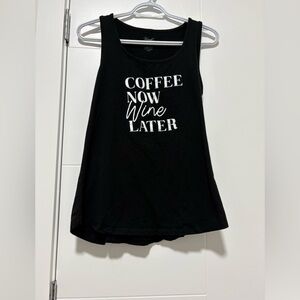 Kismet Black Tank Top with Playful Print